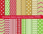INSTANT DOWNLOAD/ Gold shades/ Christmas paper pack for Personal and Commercial use/ Scrapbooking Il_170x135