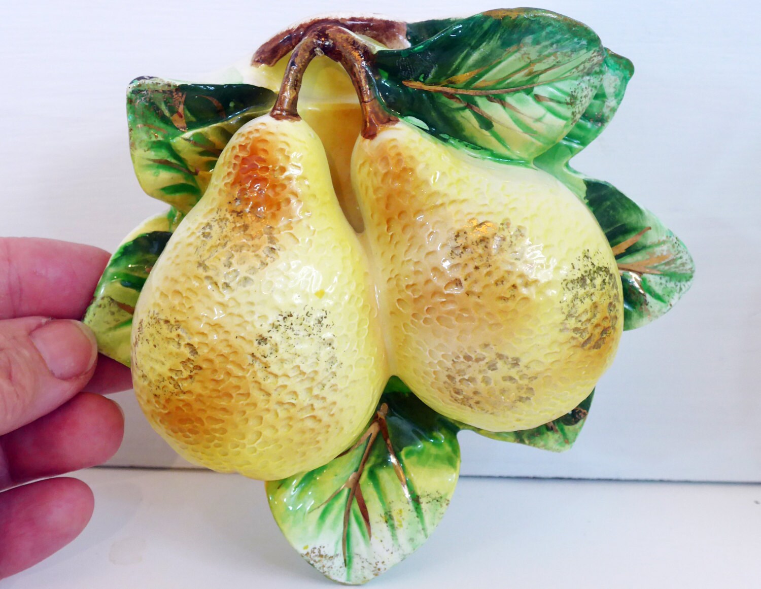 Vintage Pair of Pocket Vases Fruit 2 China Pocket Fruit Vases Wall