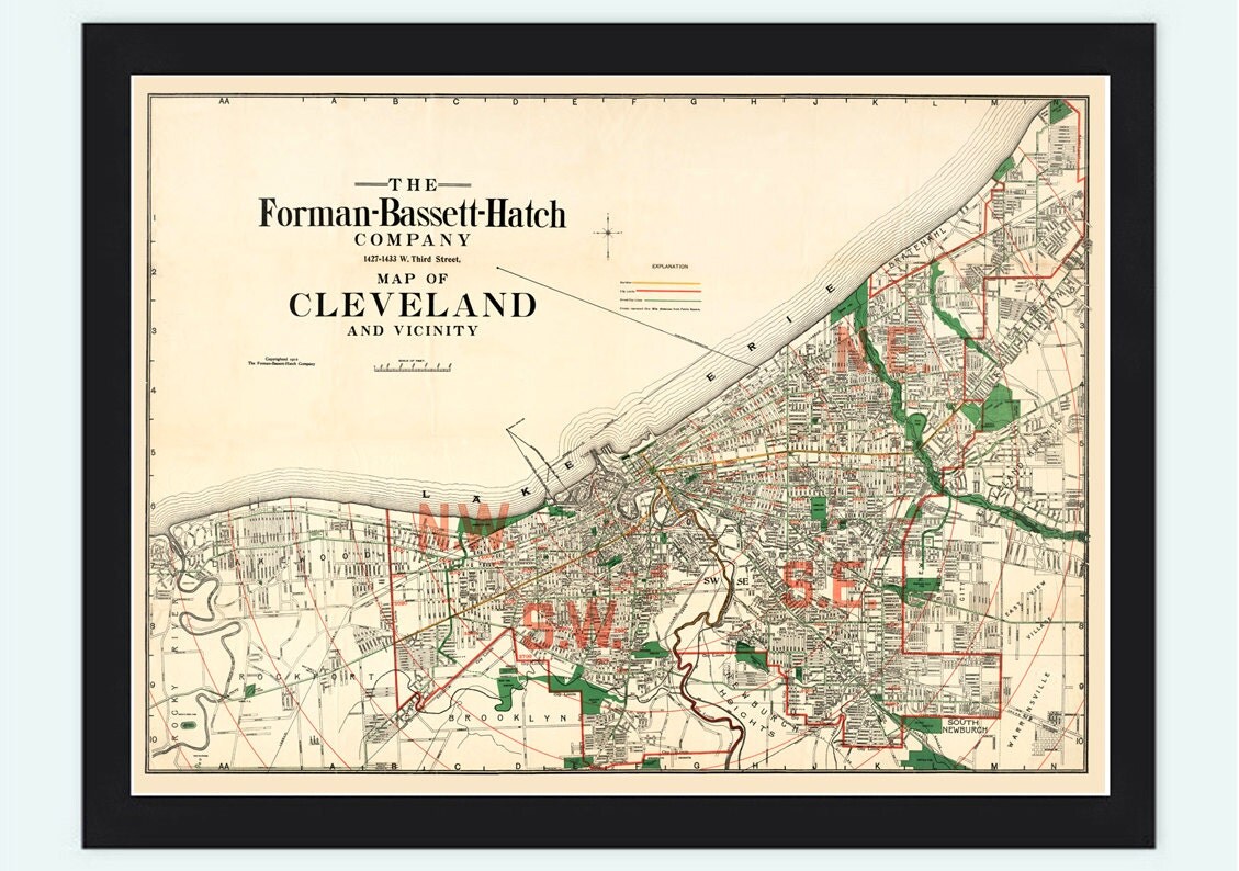 Old Map Of Cleveland And Suburbs 1912 By OldCityPrints On Etsy   Il Fullxfull.609636019 Mid8 