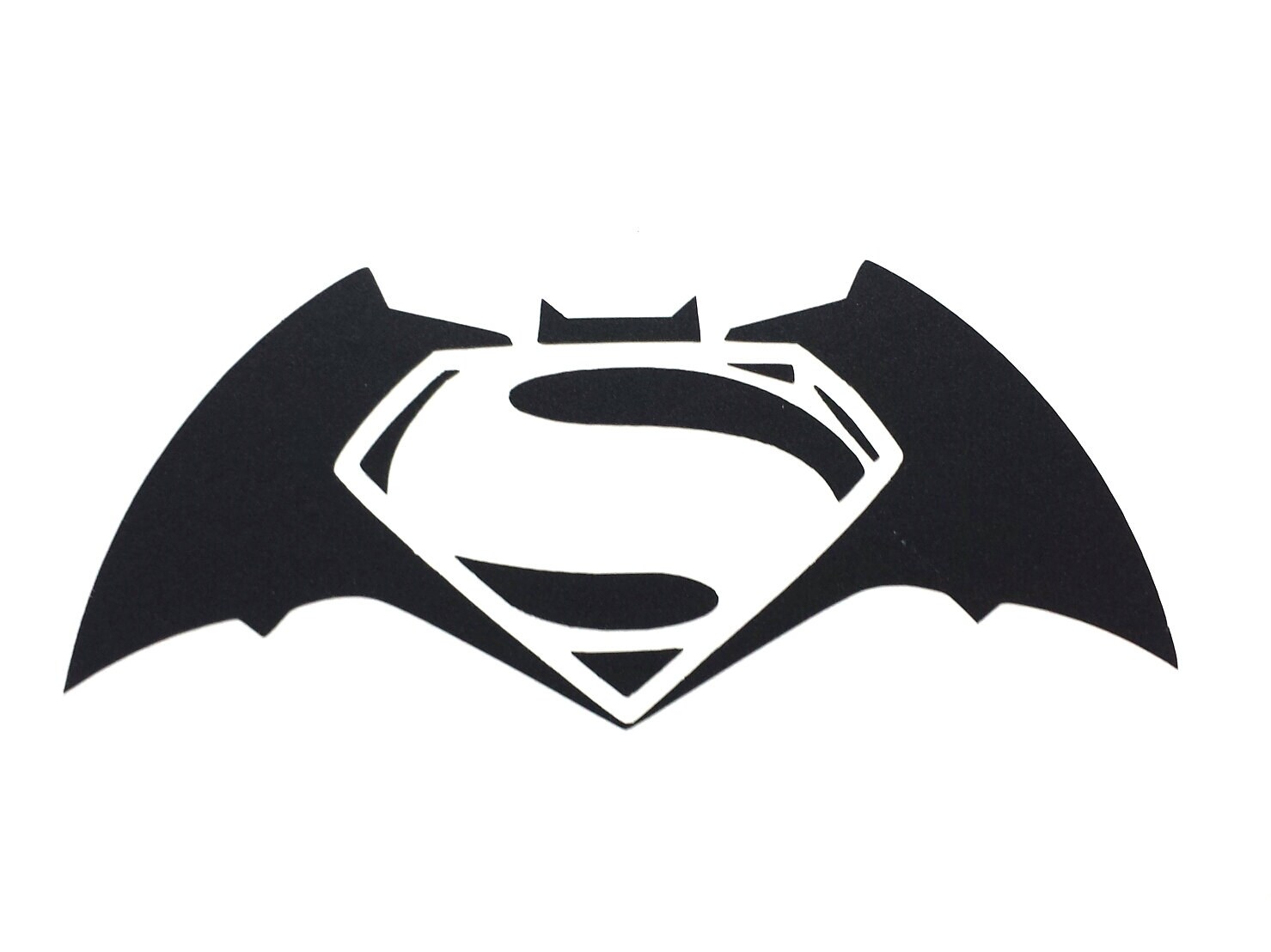 3 Wide Batman Superman Logo Vinyl Decal or Sticker by GaltGrafix