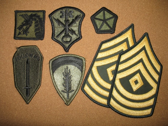 7 Vintage ARMY PATCHES Military Shoulder Rank by ValueARTifacts