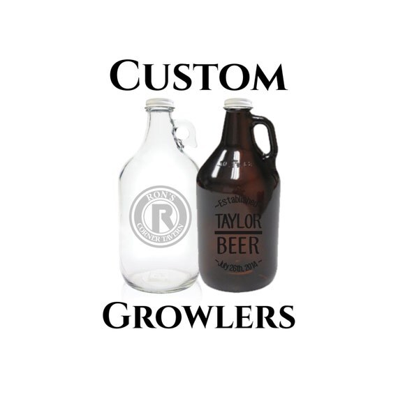 Custom Beer Growler 64oz Personalized Growler by PeerlessCustom