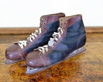 Curated visual reference: Leather Hockey Decor Reference: Vintage Hockey Skates Vintage Ice Skates Leather Hockey Skates Mens