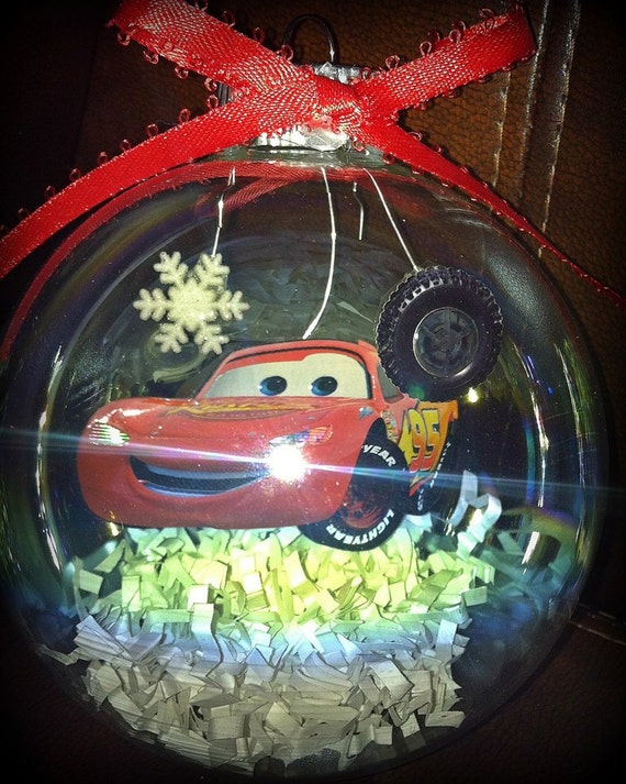 4in blown glass disney cars ornament by noturordinaryornamnt lightning mcqueen christmas ornament