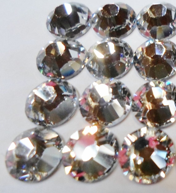 4 Swarovski Hotfix SS34 Flat back Crystal Rhinestones, foil back, 7mm ...