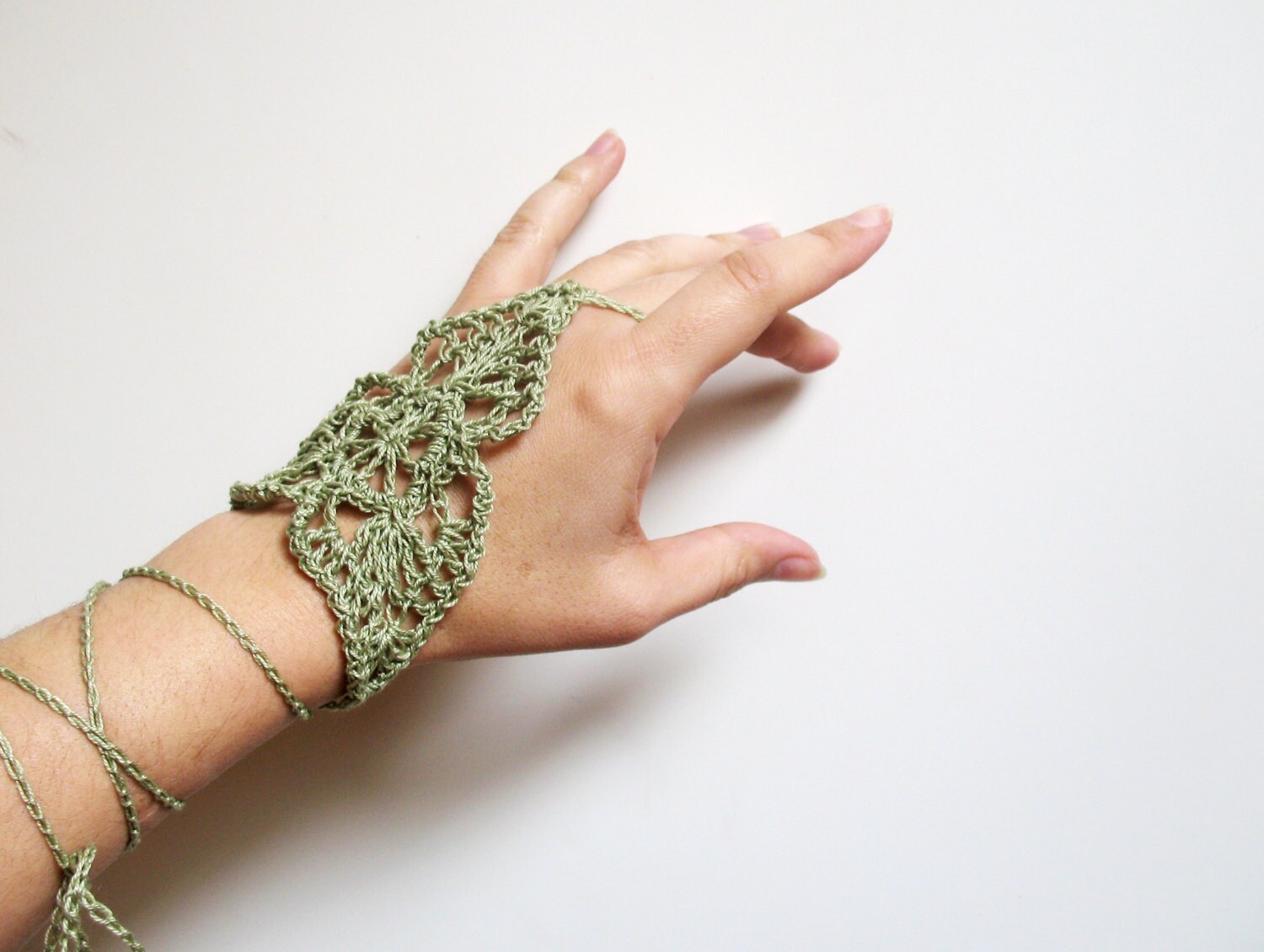 Crochet Ring Bracelet Victorian Lace Crochet Hand Piece