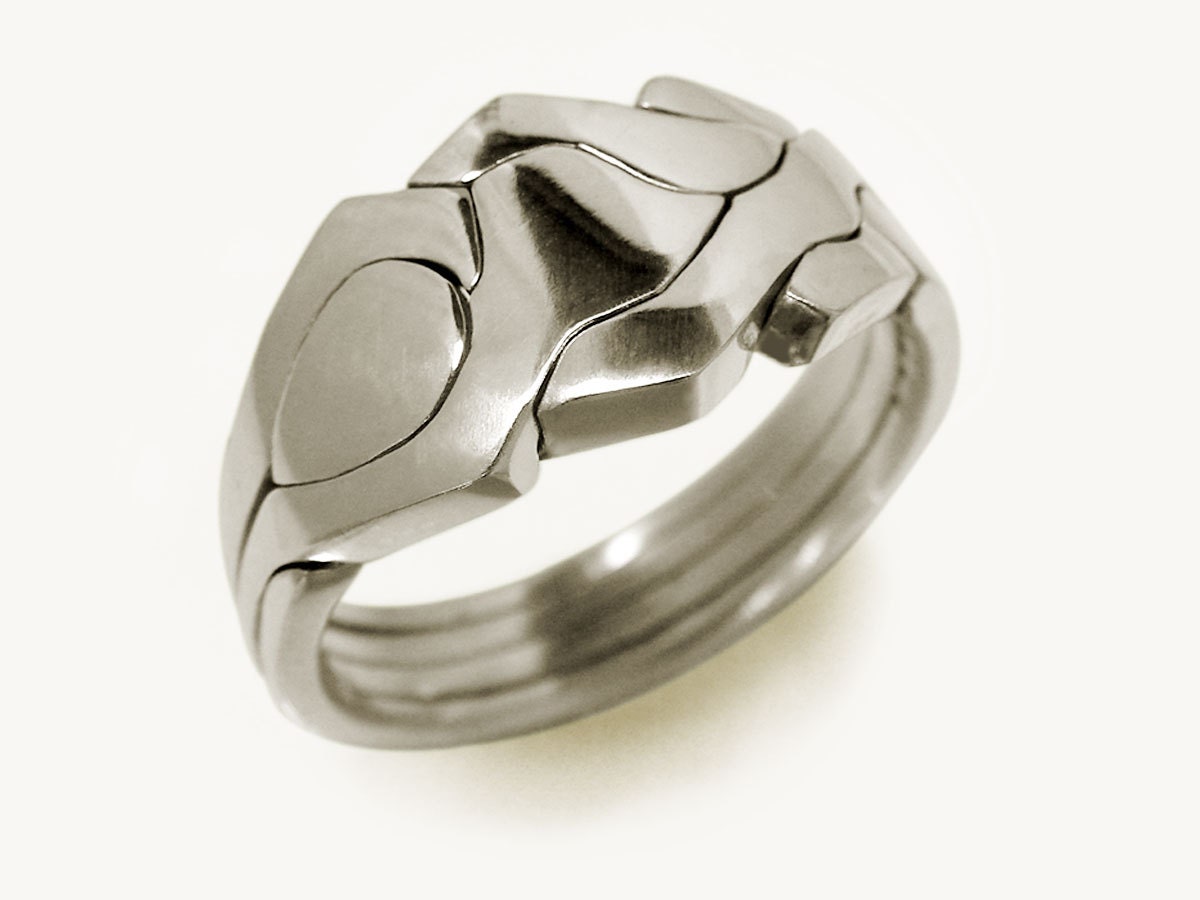 ROBOT Unique Puzzle Rings by PuzzleRingMaker by PuzzleRingMaker