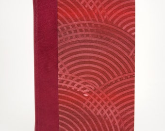 Red Quarter Leather Hardcover Blank Book