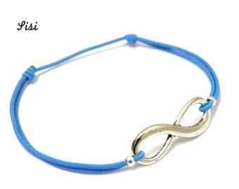 Bracelet blue turquoise infinity