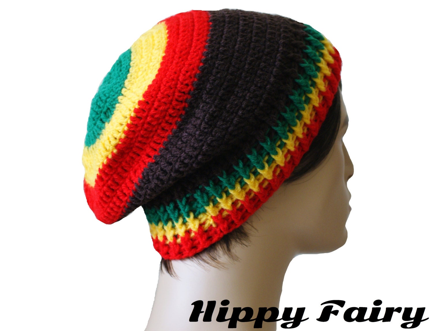 Rasta tamRasta beanie Mens slouchy beanie Rasta hat by HippyFairy