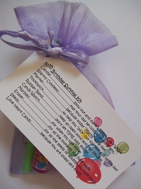 50th Birthday Girl Survival Kit Novelty Fun By Honeybeeblessings