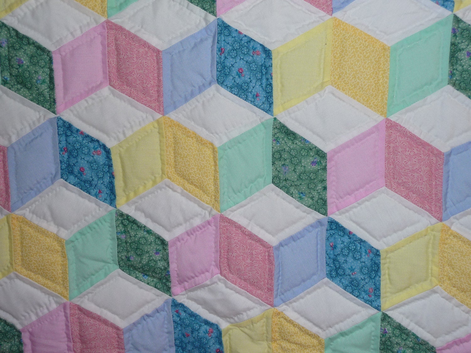 Baby Quilt Tumbling Block Pattern