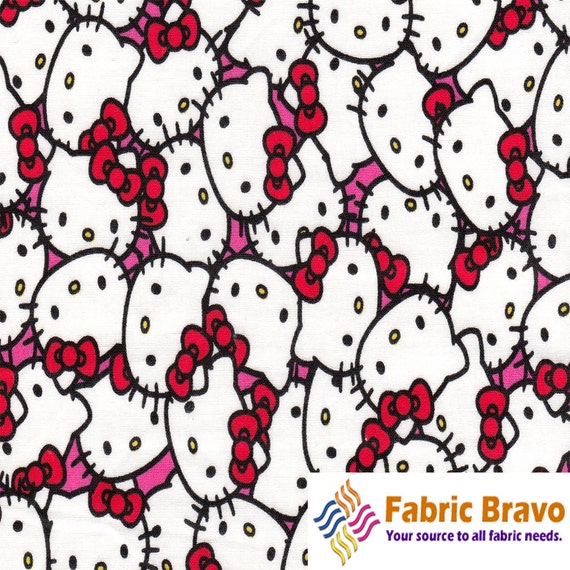 Hello Kitty Packed 100 Percent Cotton Fabric By The Full Yard