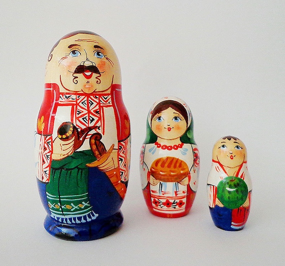 Matryoshka ukrainian nesting cossack dolls by FolkArtRussia