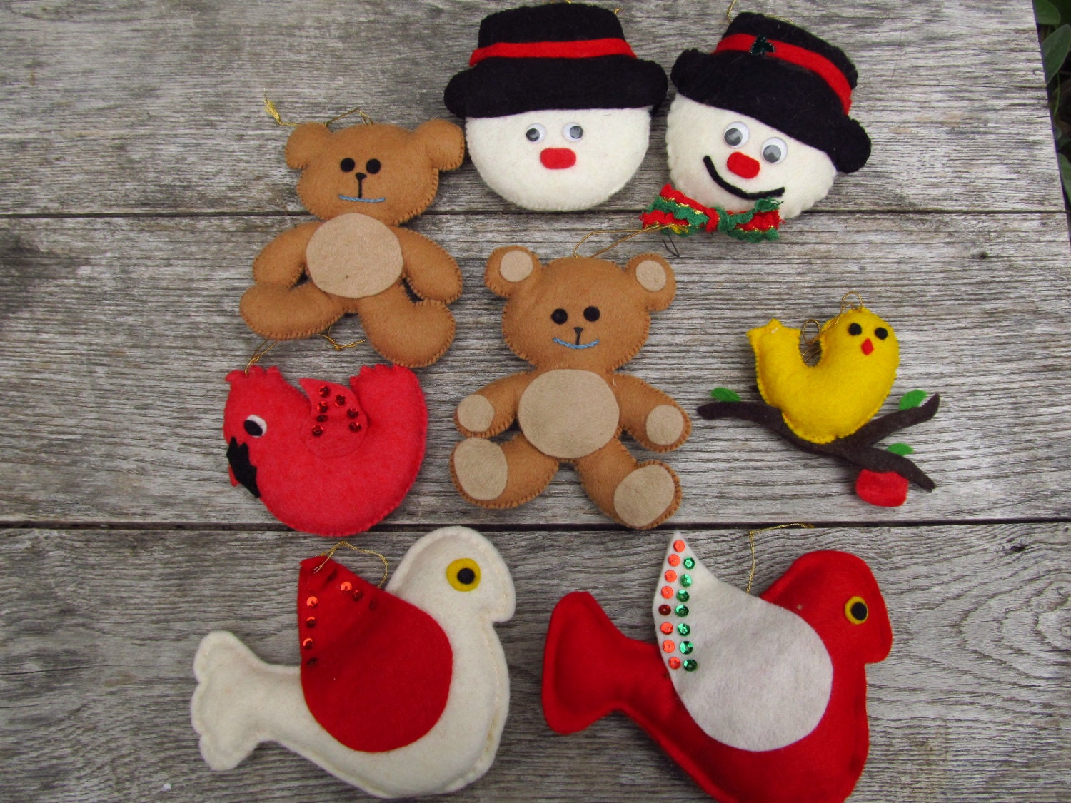 Vintage Felt Christmas Ornaments 