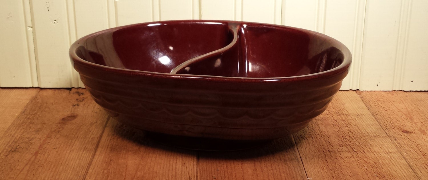 Marcrest Brown Daisy Dot OvenProof Stoneware with Divided