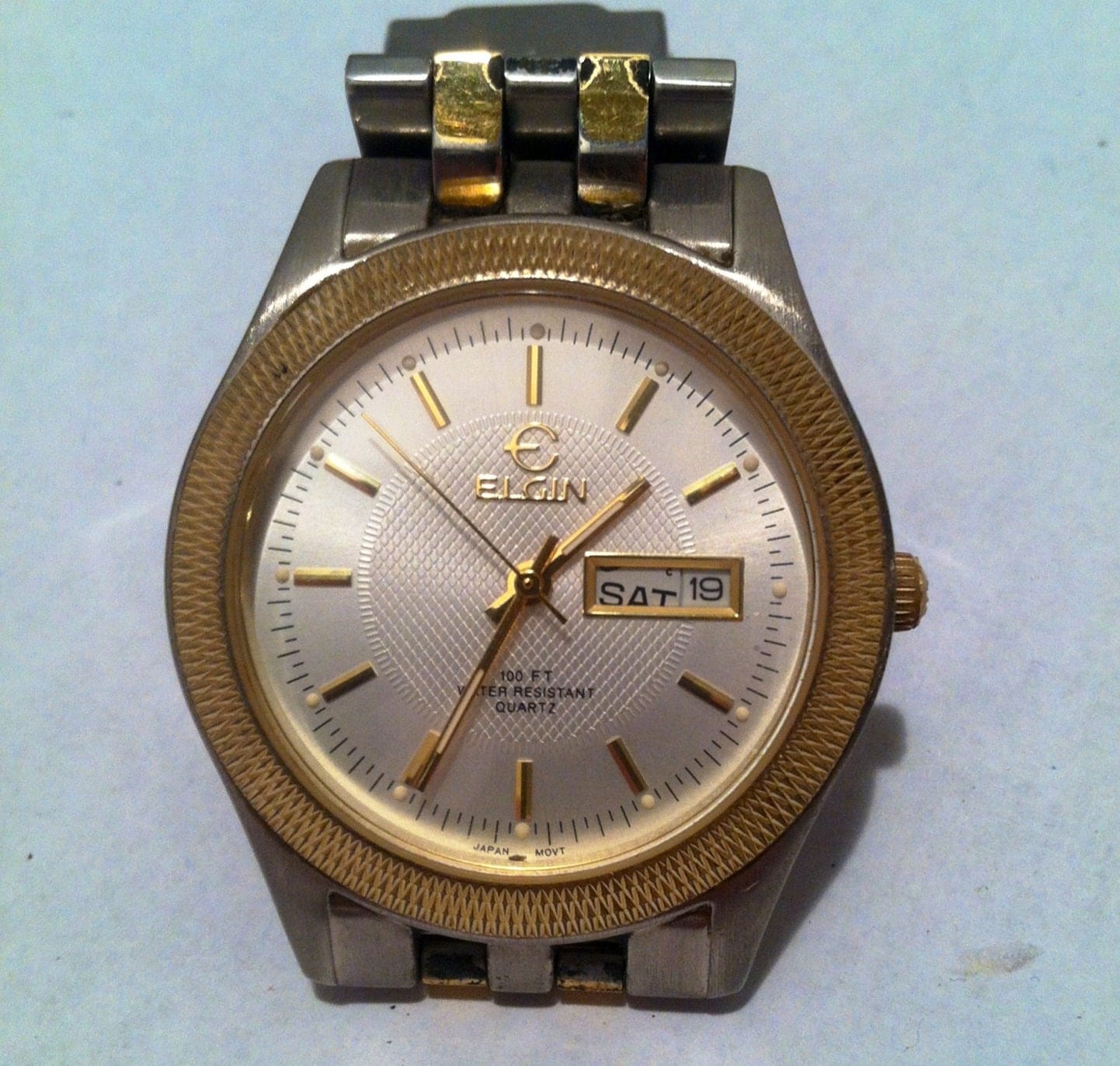 Men's Vintage Elgin Two Tone Watch Water Resistant FCM001