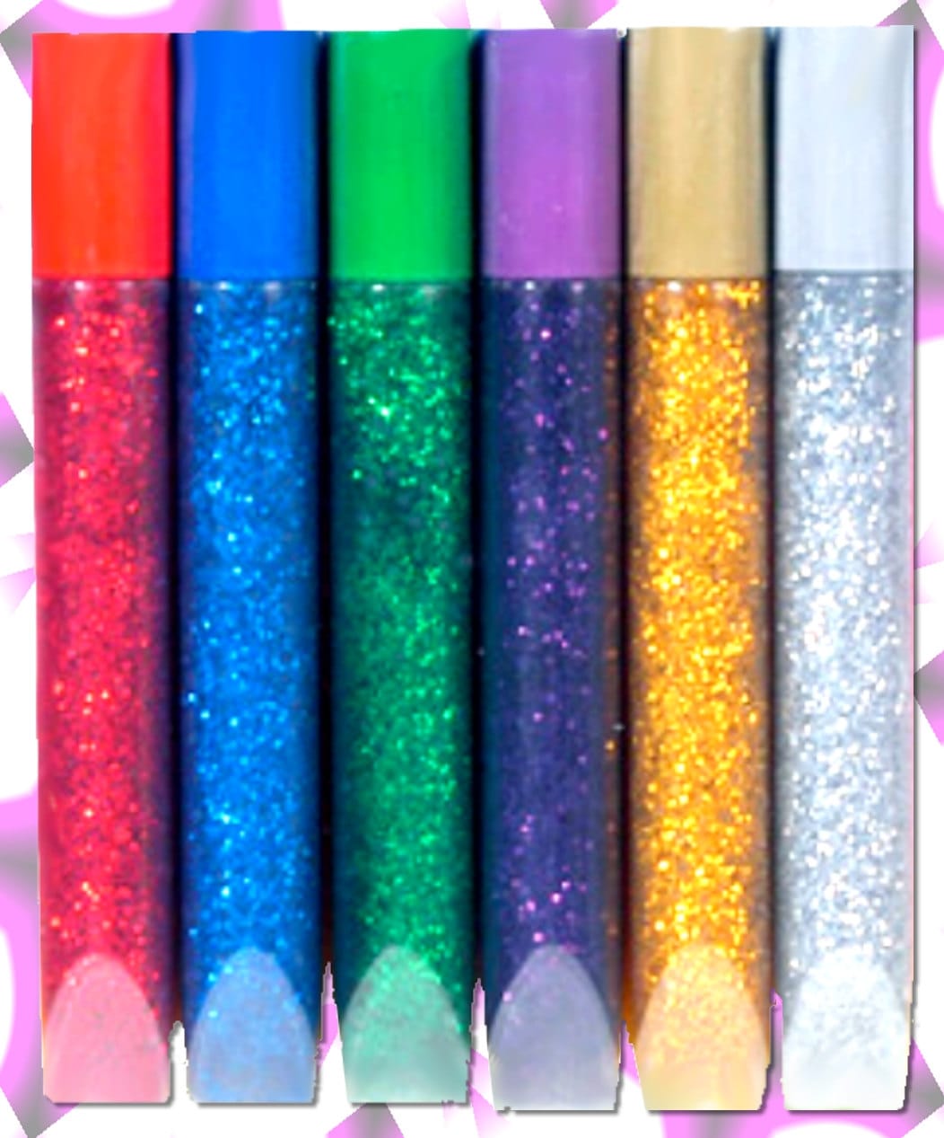 6 Crafts Glitter Sparkling Glue Pens Primary Colors 12 ml each