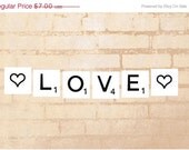 ON SALE Scrabble Complete Alphabet Banner - INSTANT Download - bunting - white and wood - + heart, star and swirl Il_170x135