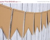 ON SALE Brown Kraft Banner Pennant Garland Bunting Photo Prop Holiday Party reusable Il_170x135