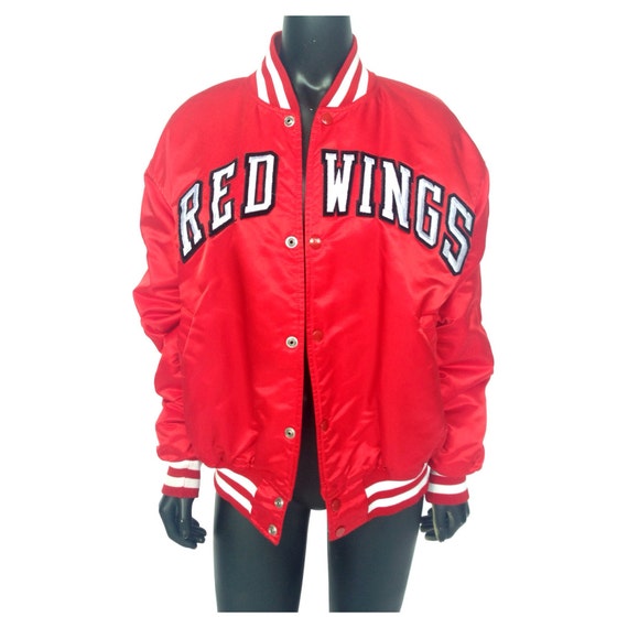 Vintage 80s Red Wings NHL Satin Starter Jacket by LittleLoco