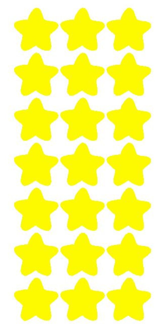1-1/4 Lt Yellow Star Stickers Wedding by Winterparkproducts