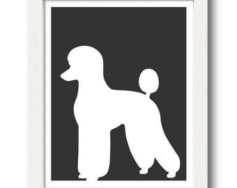 Poodle Print (version 2) - Poodle Silhouette, poodle art, dog portrait, modern dog home decor