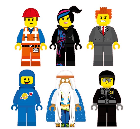 Download The Lego Movie Characters Removable Wall Stickers 6 piece Set