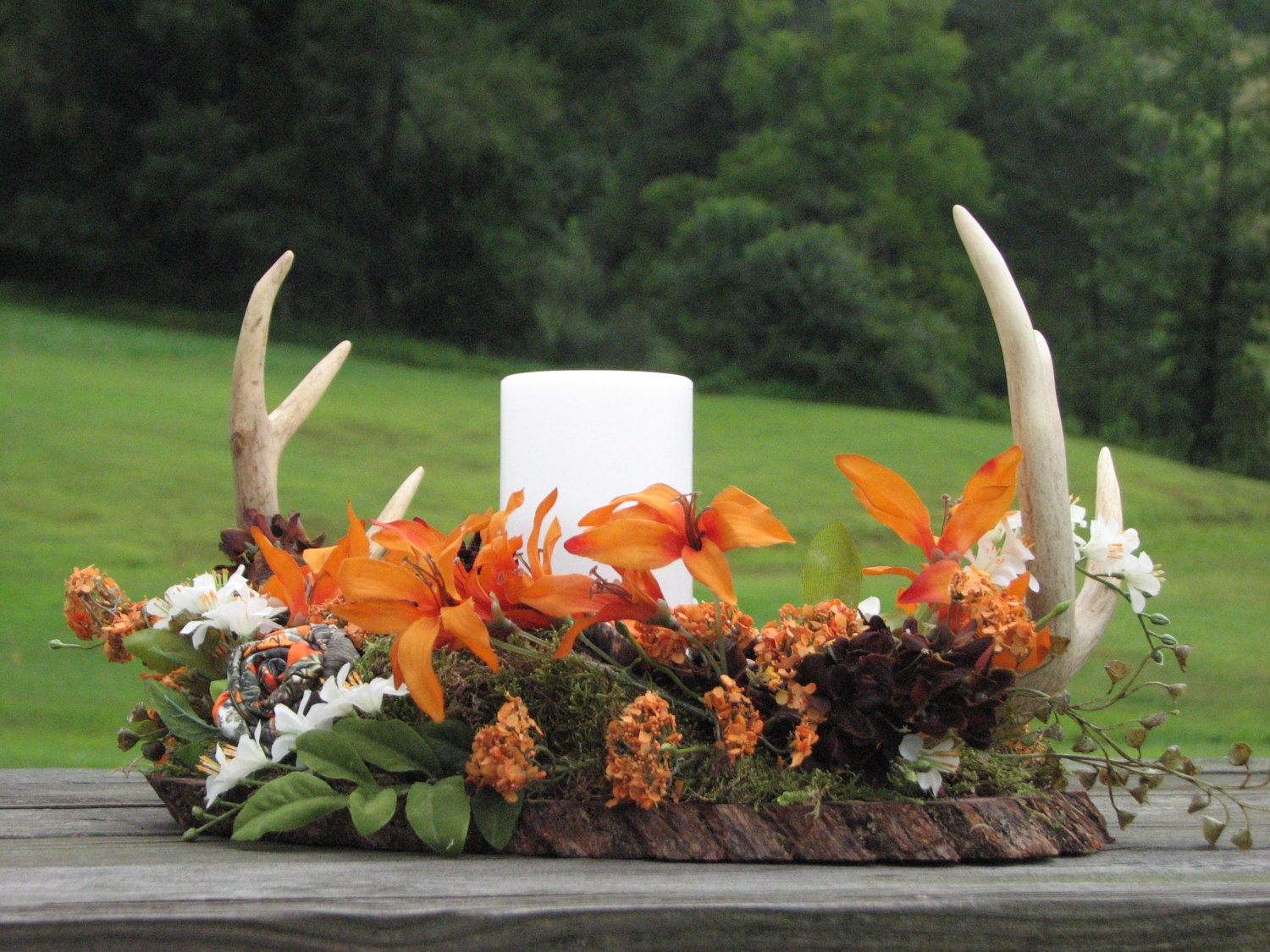 MADE TO ORDER Real Deer Antler Silk Flower by TheVineDesigns