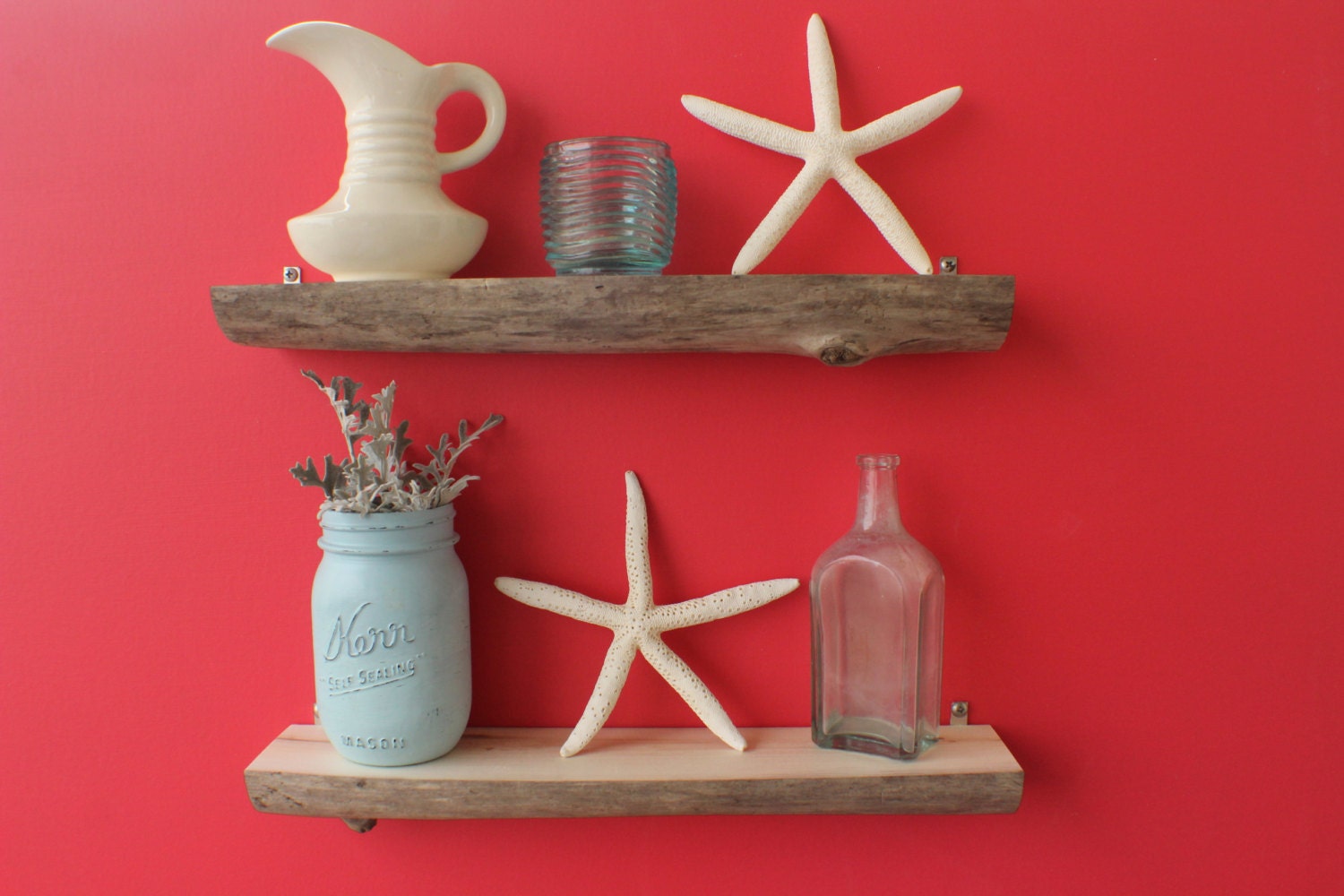 Driftwood Wall Shelves Set of 2 Natural Driftwood Display