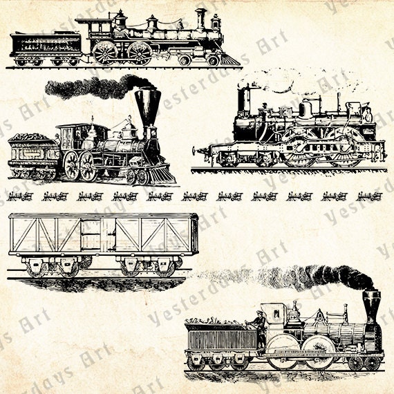 antique train clip art free - photo #49