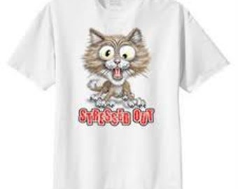 stressed out cat t shirt