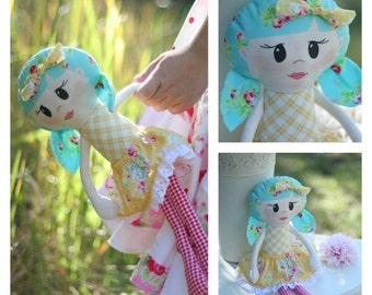 Scrappy Little Miss - fabric doll pattern - softie doll PDF pattern