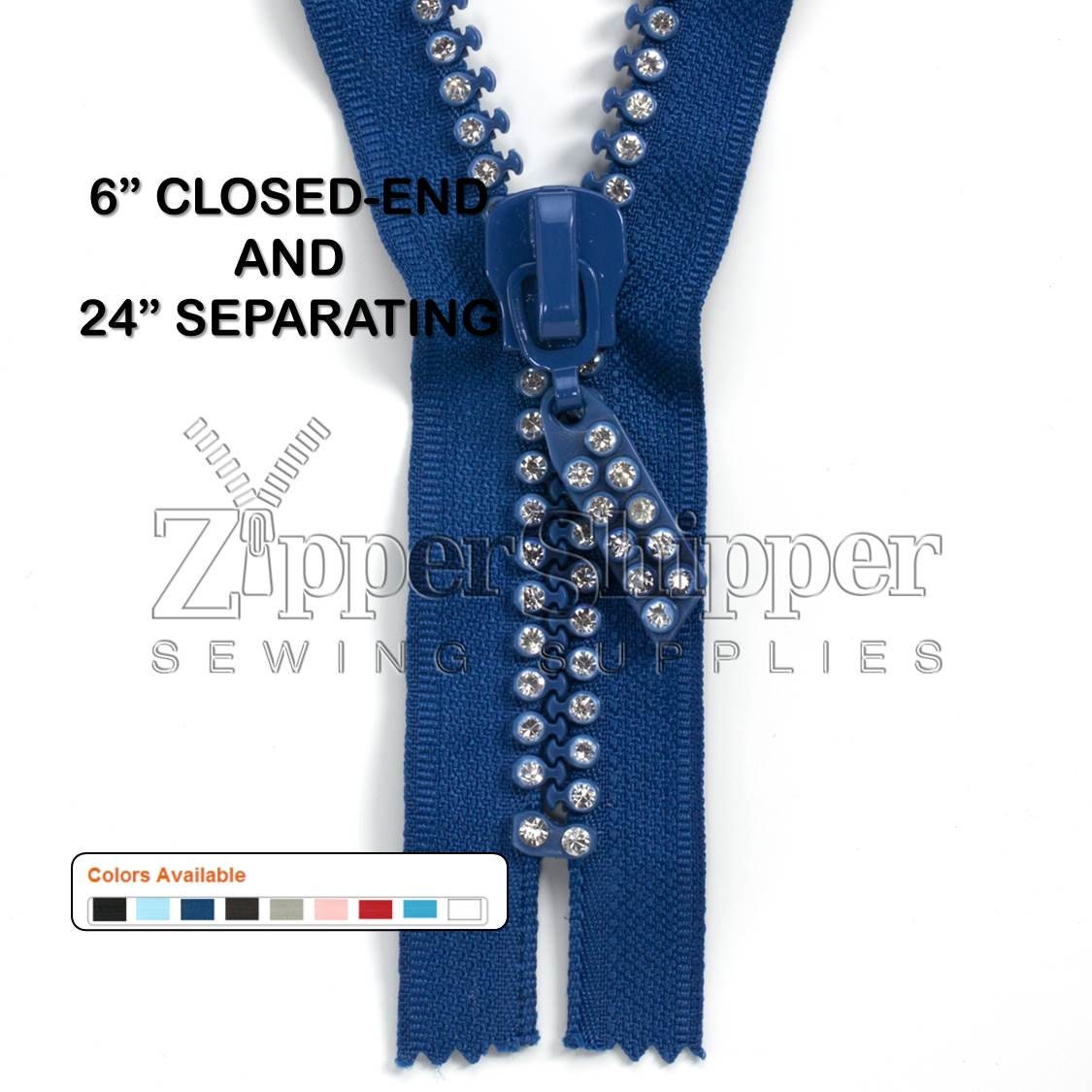 Fancy Zipper For Sewing Rhinestone Zipper With Two Rows