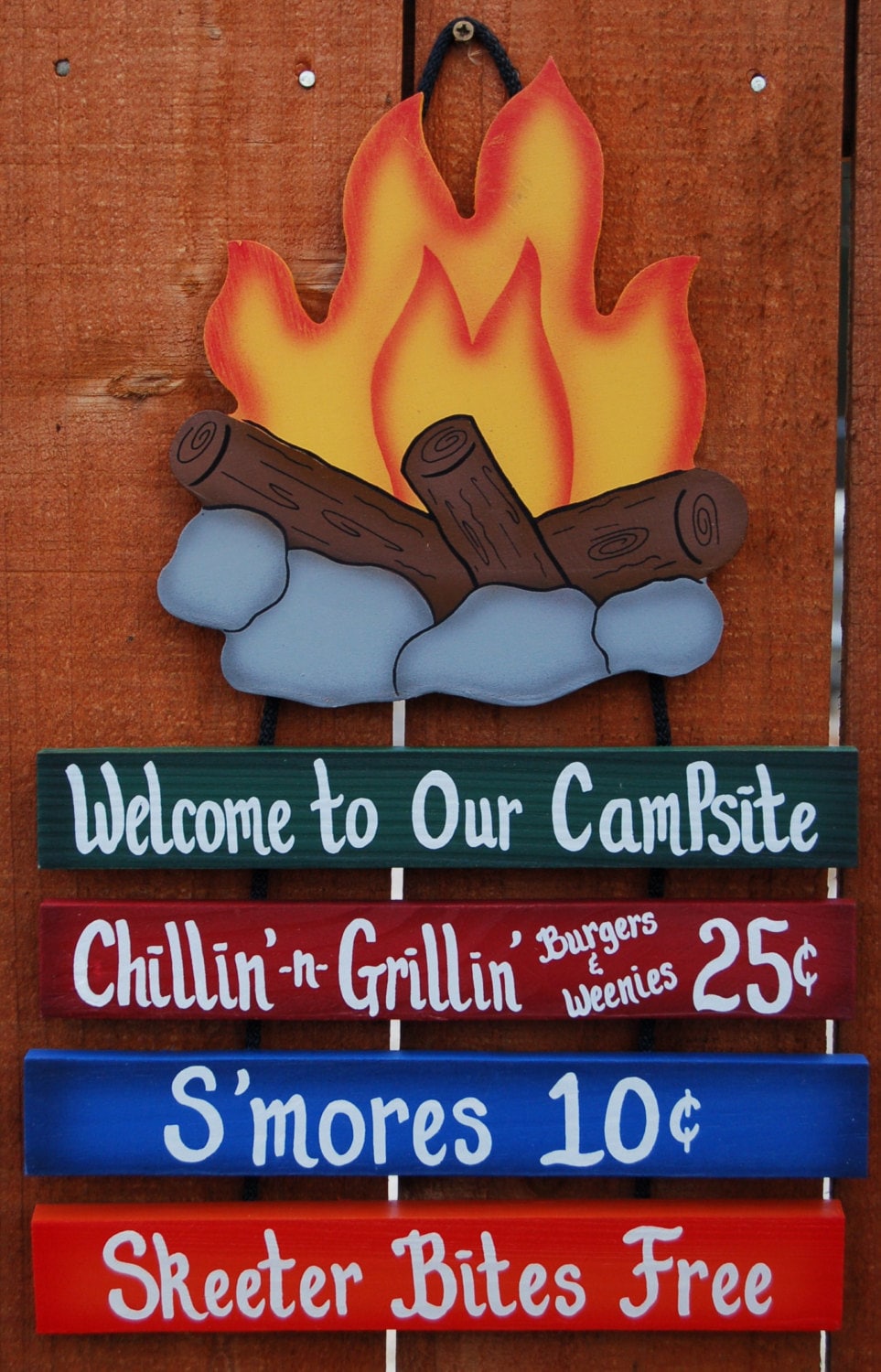 Wood Camping Sign