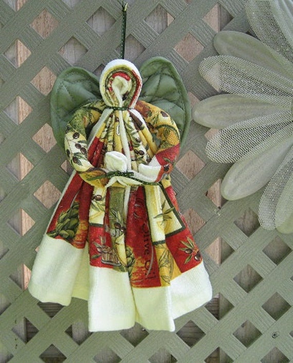 Items similar to Dish Towel Angel Made from Kitchen Towel, Dish Cloth