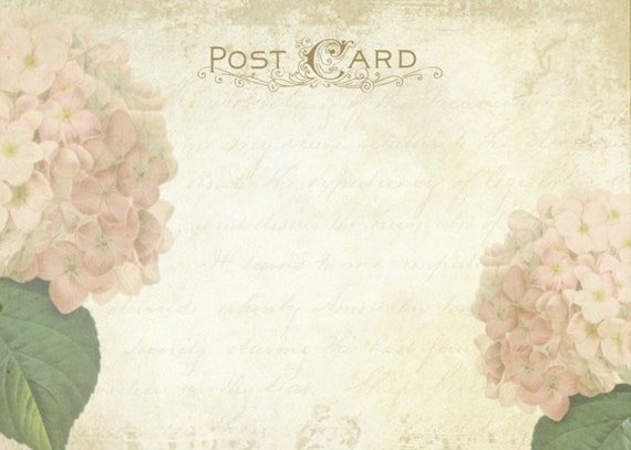 printable vintage postcard shabby hydrangea wedding printable vintage postcard shabby hydrangea wedding