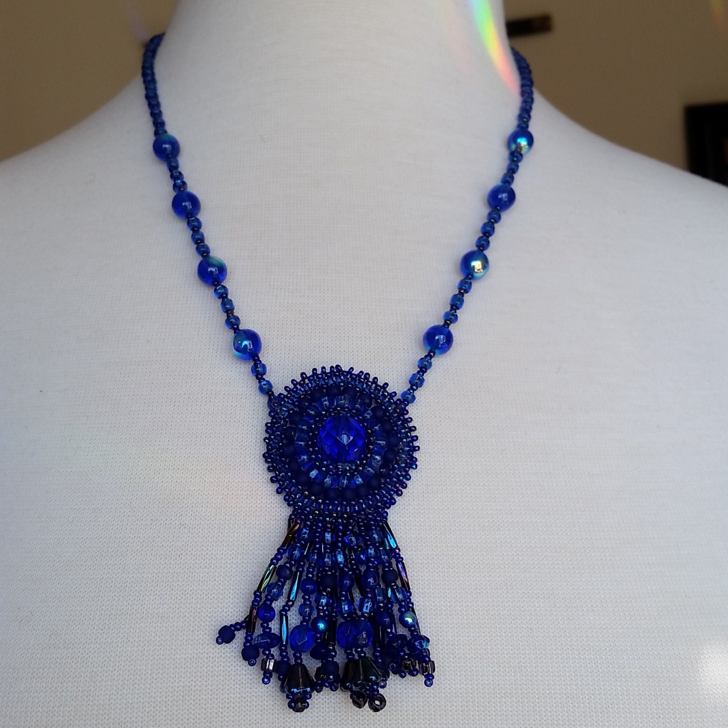 Vintage Native Blue Bead Necklace Haute Juice