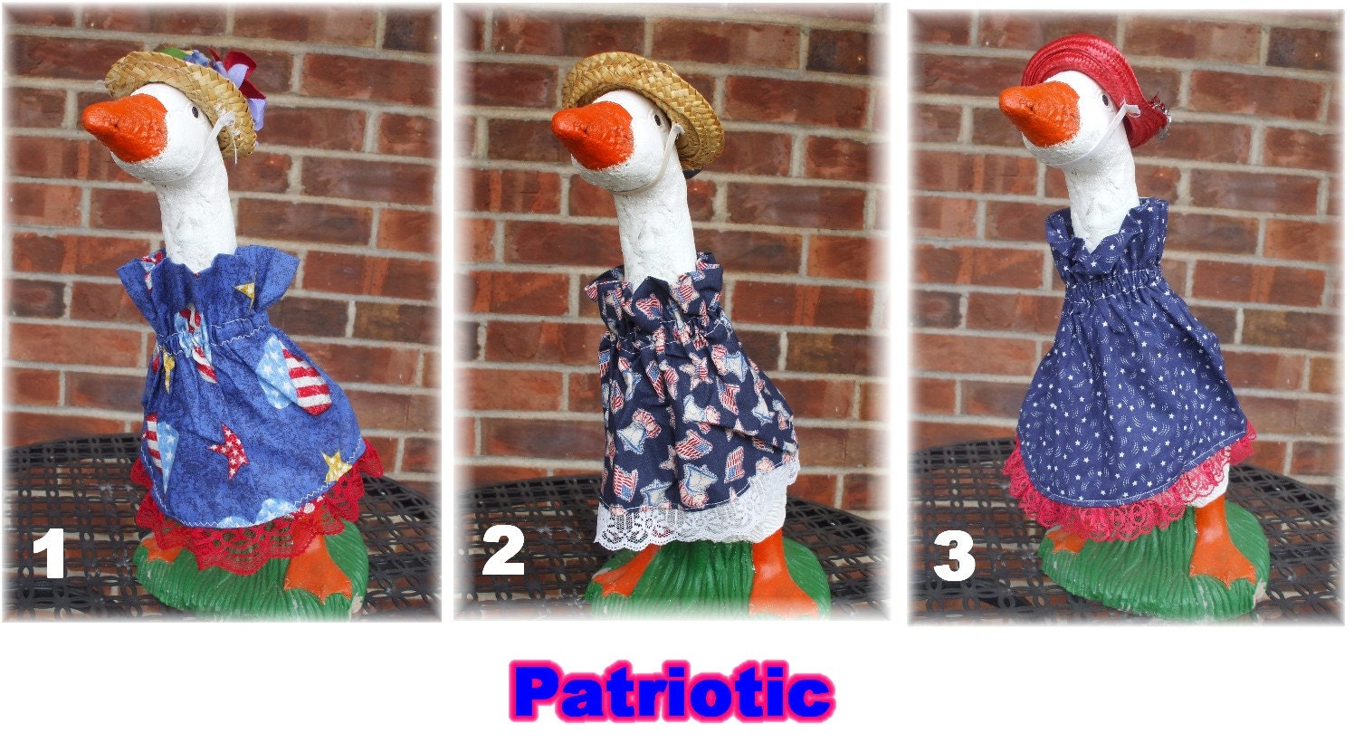 Small Concrete Lawn Goose 14 16 Outfits by PapaBearsPlace on Etsy