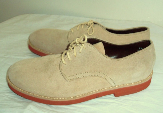 Mens Vintage 70s eraTan Suede BUCK Oxford Shoes.7 1/2 by Ellevanty
