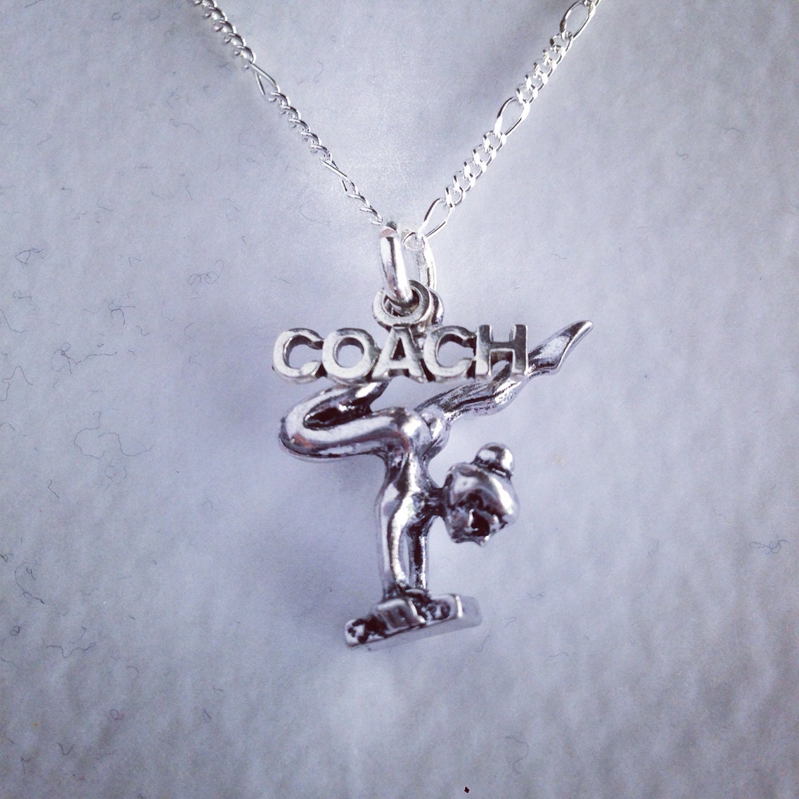 Sporty Girl Gymnastics Coach Necklace