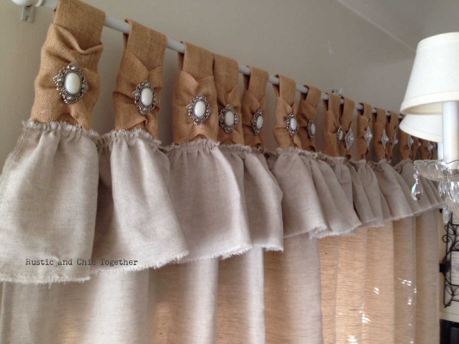 Natural Linen and Burlap curtains with by RusticChicTogether