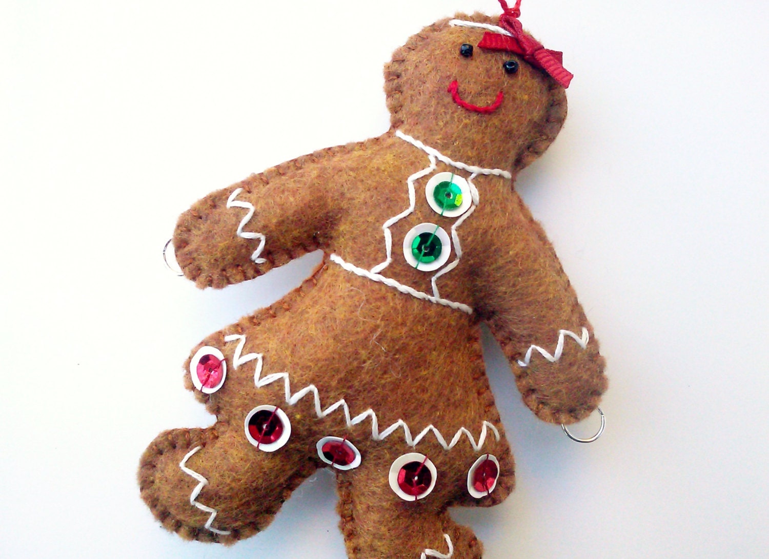 Felt Gingerbread Girl Christmas Tree Ornament