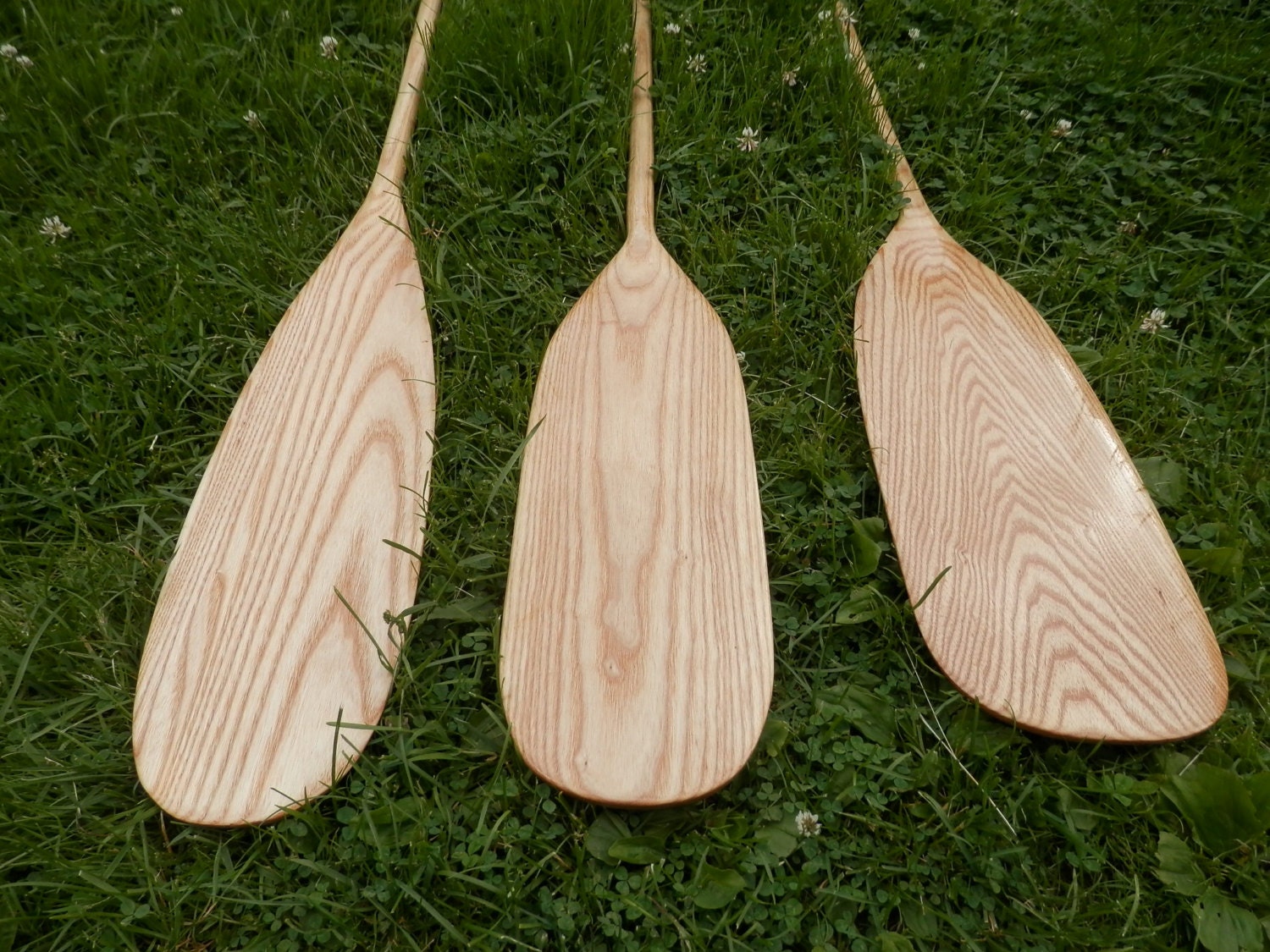 handmade wooden canoe paddles