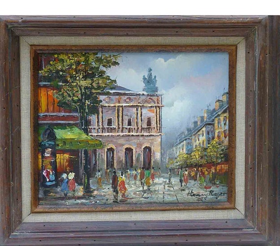 Henry Rogers Signed Painting Paris Street Colorful Artwork