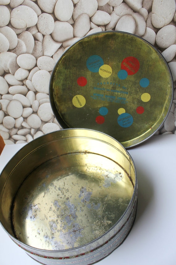 Vintage Wonder Fruit Cake tin collectable cookie tin 5 lbs