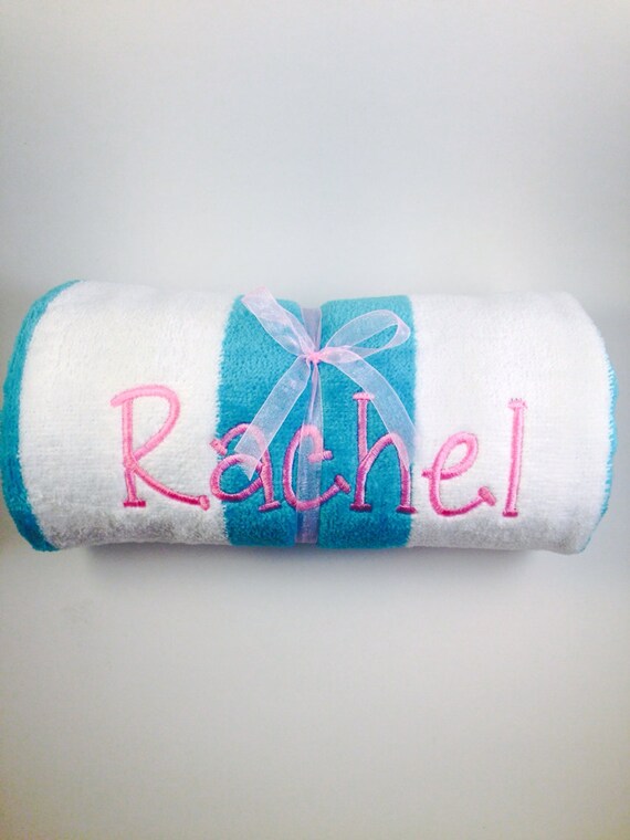 Personalized Monogrammed Beach Towel Kids by PrettieCuteBoutique