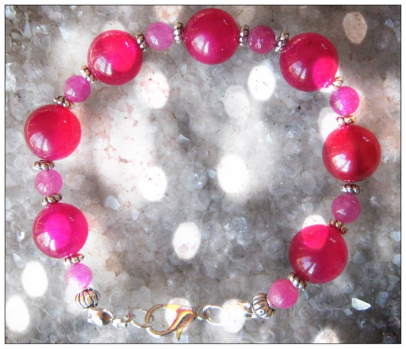 Beautiful Handmade Silver Bracelet with Pink Alexandrite
