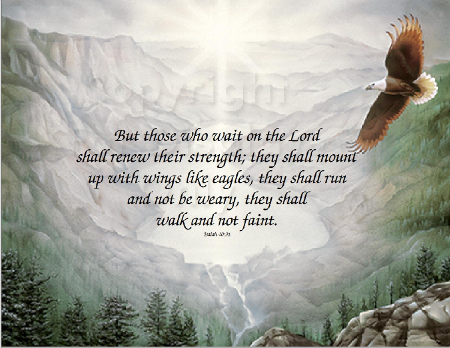 Inspirational Scripture Print They That Wait Upon the Lord