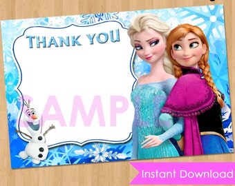 Frozen Thank You Note Disney Frozen Thank You Card Frozen